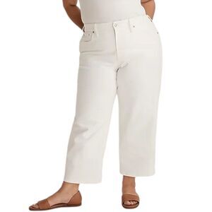 Madewell White The Perfect Vintage Wide Leg Crop Jeans 28W